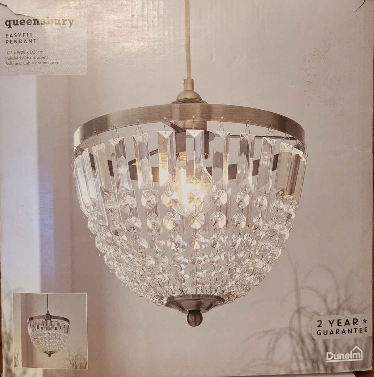 Dunelm Queensbury Easy Fit Pendant Light H23cm x W28cm