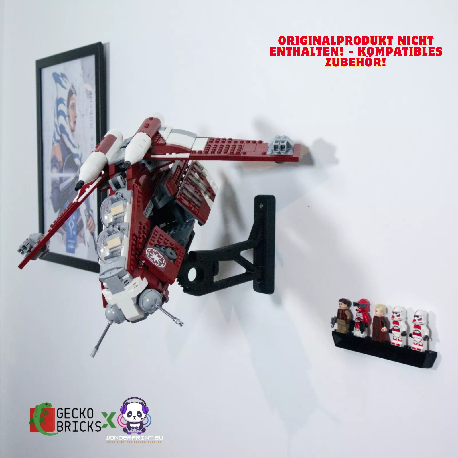 Wandhalterung Halterung passend für LEGO® Gunship der Coruscant-Wachen 75354