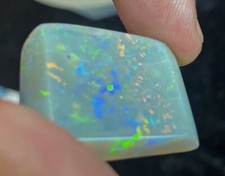 LIGHTNING RIDGE OPAL SOLID SEMI BLACK OPAL CRYSTAL DOUBLE SIDED 26.9 CARATS