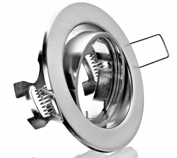 22X Einbaustrahler Rahmen Schwenkbar + Fassung GU10 Eisen GebüRstet Metall-image