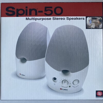 LABTEC SPIN-50 DESKTOP Multipurpose Stereo SPEAKERS COMPUTER GAMING-NEW In  Box 97855014221|