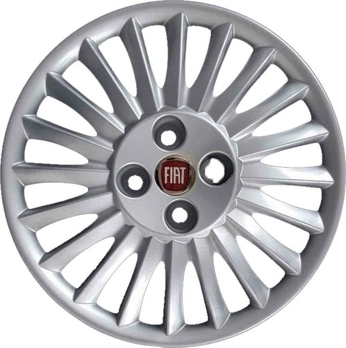 LOT DE 4 ENJOLIVEURS 15'' POUR FIAT GRANDE PUNTO  1215LR LOGO ROUGE - Bild 1 von 1