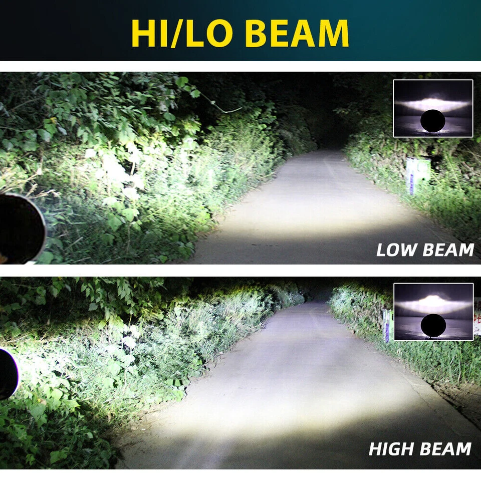 Pair 7" Inch LED Headlights w/ Halo Angel Eyes DRL for Chevy Bel Air 1955-1957 - Image 4 of 4