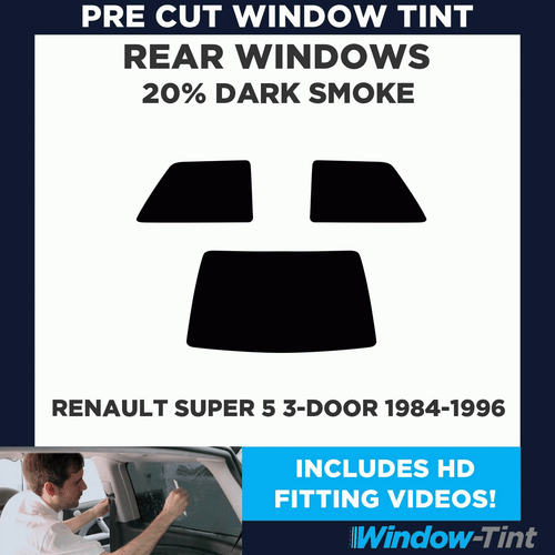 Per Renault Super 5 3 Porte Hatchback 84-96 Kit Tinta Finestra Pretagliata 20% Posteriore Scuro - Foto 2 di 10
