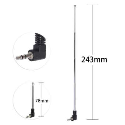 2-Pack 3.5mm FM Radio Telescopic Antennas - 9.76 Inch Extendable For Cell Phones & Stereo Receivers