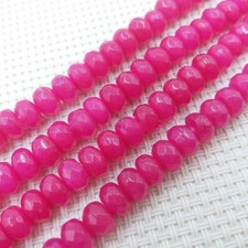 Genuine Faceted 5x8mm Natural Magenta Jade Gemstone Rondelle Loose Beads 15''