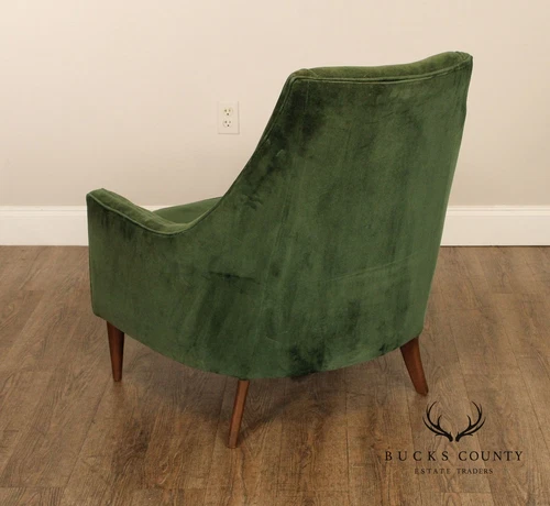 Mid Century Modern Pair of Tufted Velvet Lounge Chairs - Picture 10 of 15