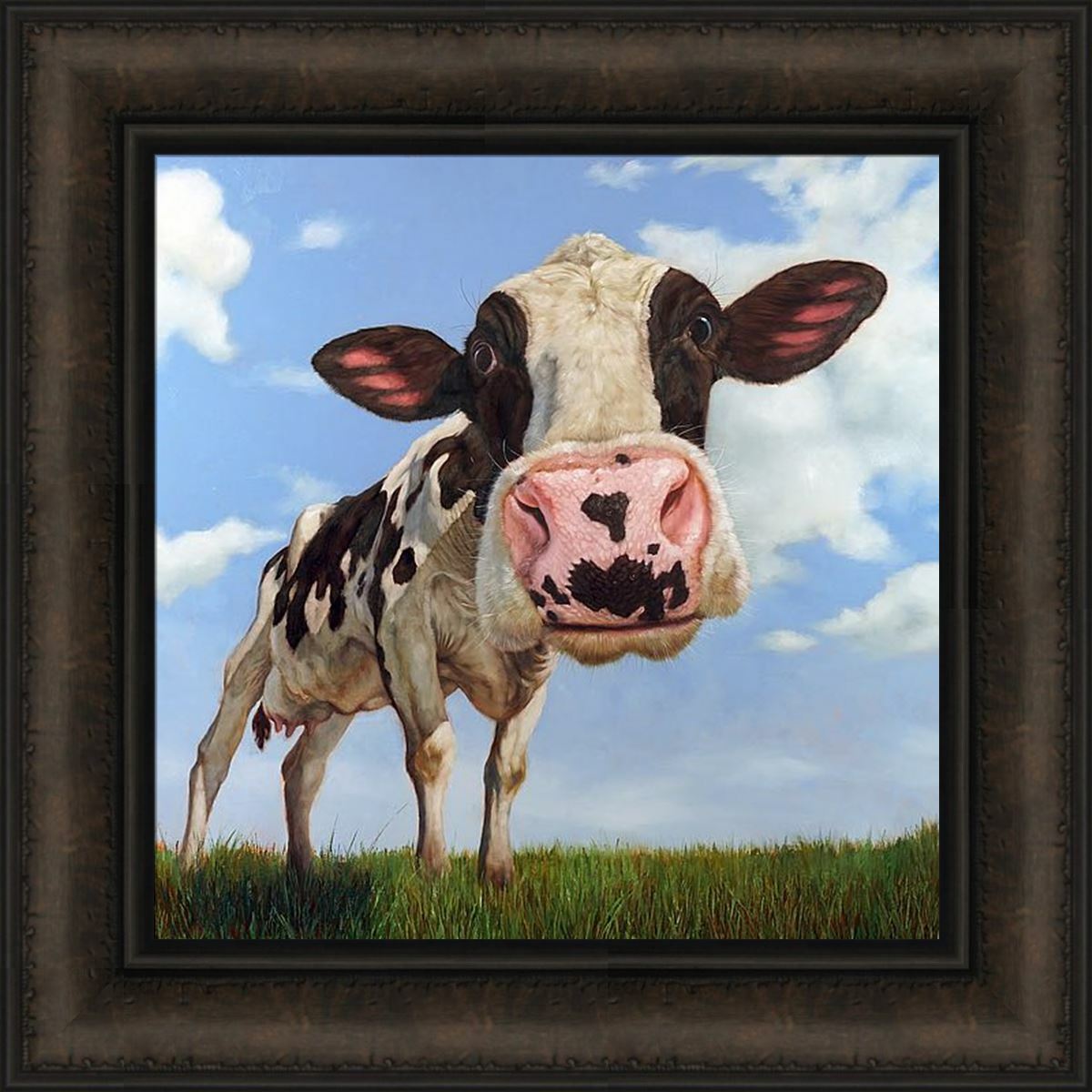 PENELOPE - Lucia Heffernan 16x16 Holstein Cute Cow Cows Funny