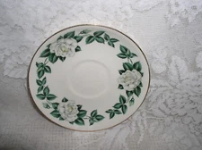 Homer Laughlin Nassau Eggshell White Roses Rose Saucer Cup Plate