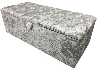 Details about Ottoman BoxMink Crushed VelvetDiamondsChrome LegsFREE DELIVERY Details about Ottoman BoxMink Crushed VelvetDiamondsChrome LegsFREE DELIVERY