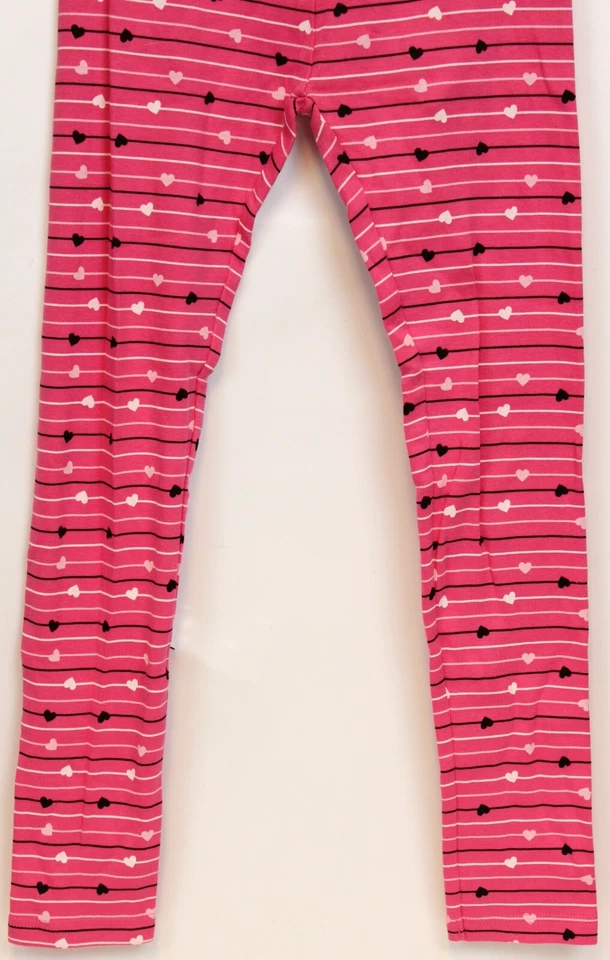 NWOT 2007 Gymboree Tres Chic Striped Heart Leggings sz 9 Pants Hot Pink - Image 3 of 4