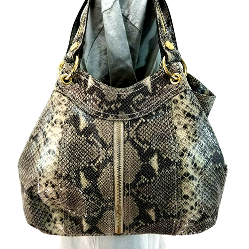 MICHAEL KORS Python Snake Print Satchel Shoulder Bag Handbag Zippers $395+ VEUC* - Picture 9 of 12