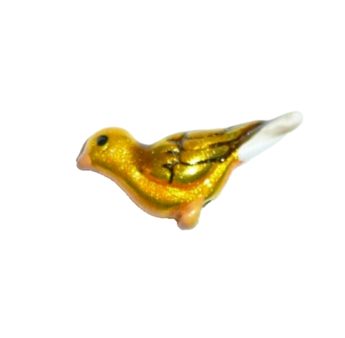 Small Yellow Finch Sew Down Bird Metal Button 1/2"x 1/4" Also Can Be A Bead - Picture 2 of 5