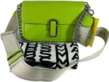 MARC JACOBS Green Leather The Shoulder Crossbody Bag with Chain Link