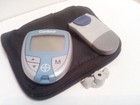 Contour Blood Glucose Meter - Gray/Blue with Lancing Pen & Black Case
