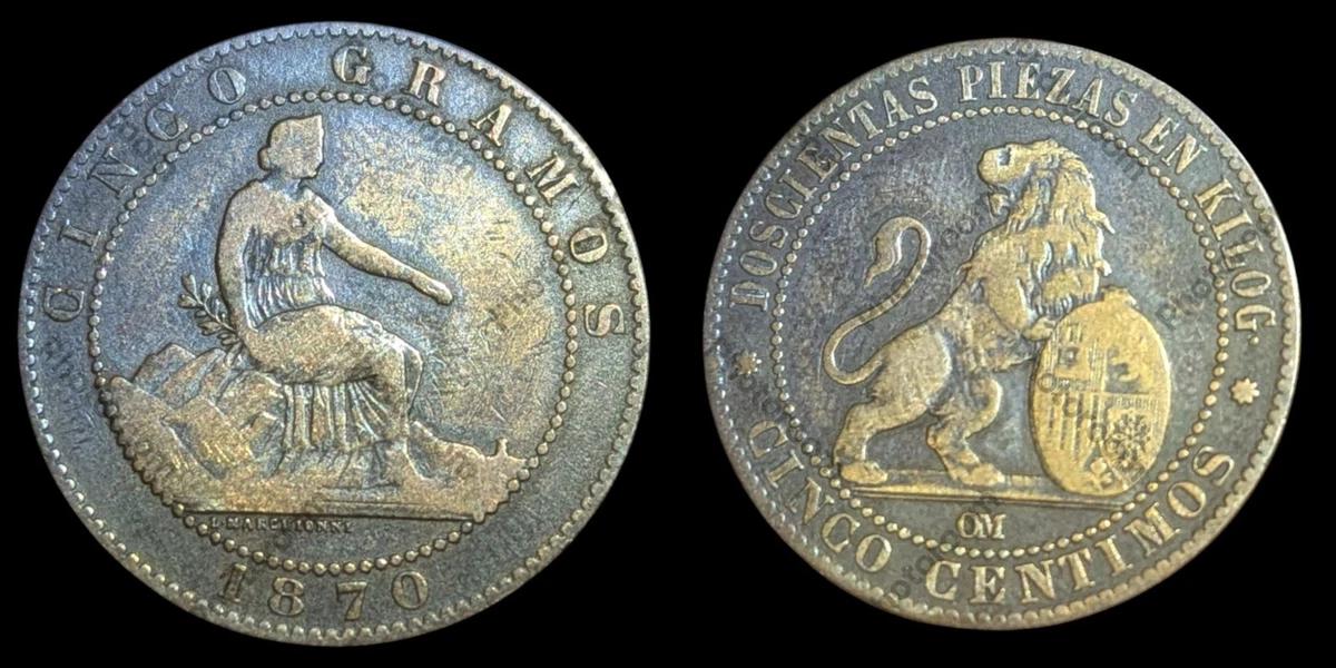 1870 Year Bronze Spanish Coins for sale | eBay