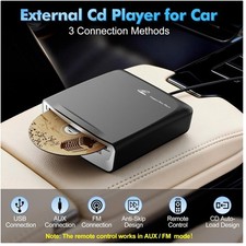 Plug Play USB CD Player for Car - Anti-Skip Protection