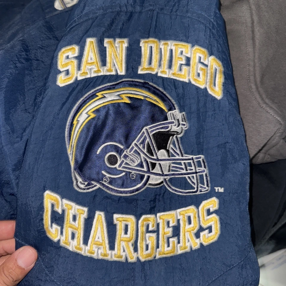 Chaqueta acolchada con cremallera completa Starter Pro Line de los San Diego Chargers de colección de los años 90 pernos Foto 4 de 4
