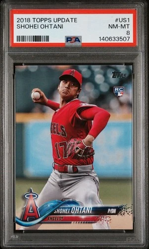 2018 Topps Update Shohei Ohtani #US1 Pitching RC PSA 8