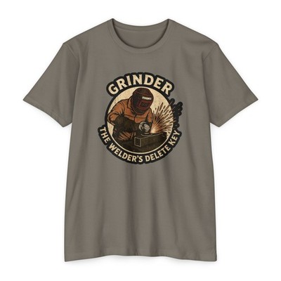 Workshop Humor Unisex T-shirt - Grinder - The Welders Delete Key, Fireball Gear