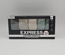 5 Pack EXPRESS Men's S M L XL Cotton Stretch Fly Front Boxer Briefs Assorted