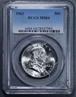 1963 50C FRANKLIN SILVER HALF DOLLAR KM# 199 PCGS MS 64 A6411