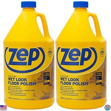 Wet Look Floor Polish 1 Gallon Case of 2 - Glossy Finish, Scuff  Slip Resistant