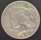 1934-S Peace Dollar $1 US 90% Silver Coin Semi Key Date XF/AU