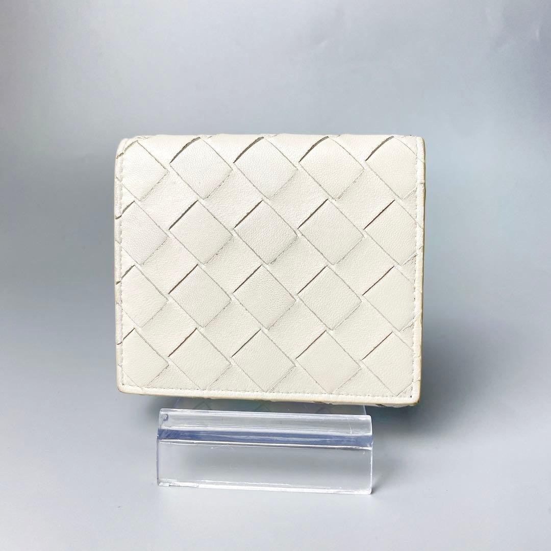 Bottega Veneta Intrecciato Bifold Wallet Leather Blue Slightly Used Japan thumbnail 2