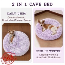 NOYAL Calming Dog Bed Anxiety Hooded Donut Blanket Small Med