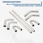 8Pcs 3.5"OD Stainless Steel Mandrel Bend Straight U-Bend Exhaust System Pipes