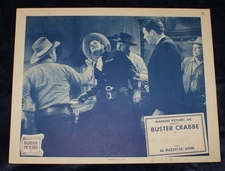 Original Lobby Card 1943 The Renegade Buster Crabbe Al St. John 11" x 14"