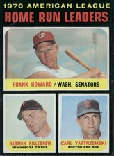 1971 Topps CARL YASTRZEMSKI/KILLEBREW/HOWARD #65 1970 AL HR Leaders (VG)