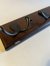 Contemporary multi hook coat and hat rack dar...