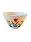 Vintage Kitchen Fire King Tulip Mixing Bowl 8.5" Diameter 5 1/4" Red Blue Green
