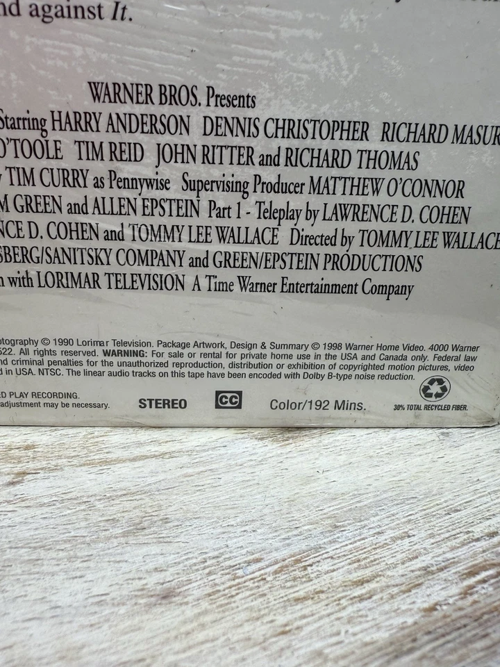 It (VHS/EP, 1998, 1-VHS) Original HORROR Classic Pennywise The Clown - Image 3 of 4