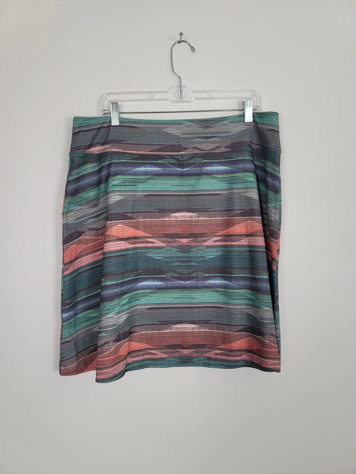 Falda prAna Rayas Elastizada Imitación Envolvente Talla XL Granito Bonita Más Afieder Informal Foto 4 de 4