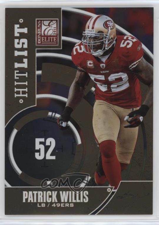 2011 Donruss Elite Hit List Gold 922/999 Patrick Willis #20 HOF 13jj