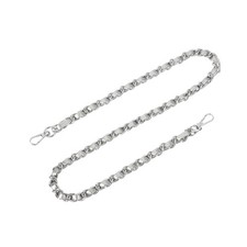 Purse Strap, 24" Leather for Shoulder Strap Silver, Silver 