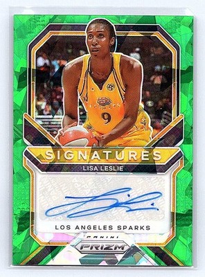 2021 Panini Prizm WNBA Lisa Leslie Green Ice Auto SG-LLS Fanatics Rare