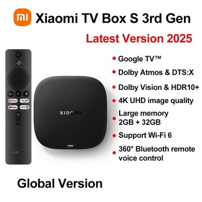 Xiaomi TV Box S 3. Gen 32GB 4K UHD Google TV HDR10 + Dolby Vision BT 5.2 WiFi 6