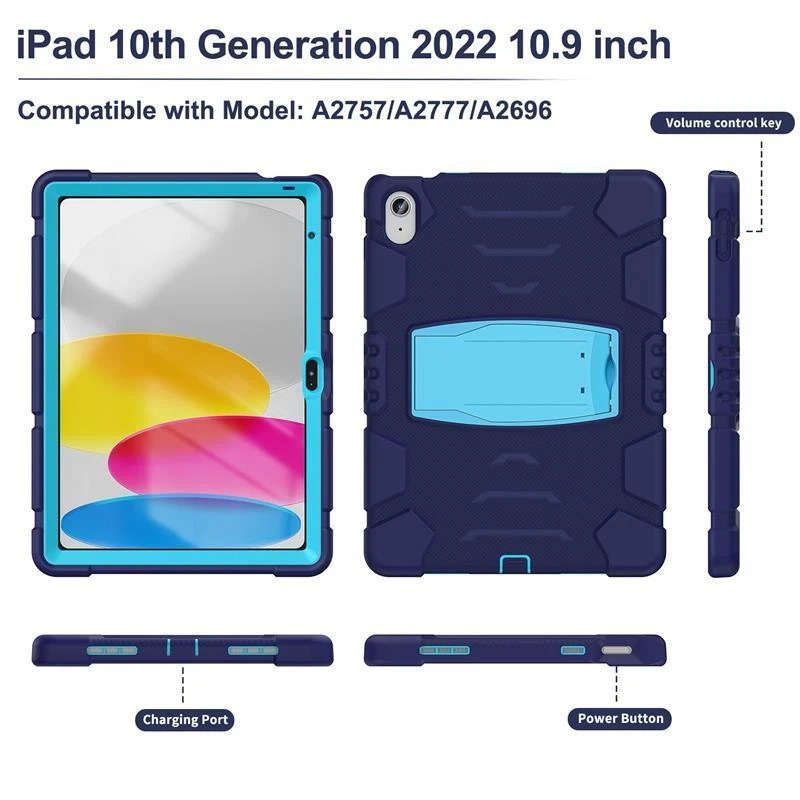 Shockproof Case For iPad 7 8 9th 10th Generation 10.2 10.9 Air Mini Rugged Stand - Image 4 of 4