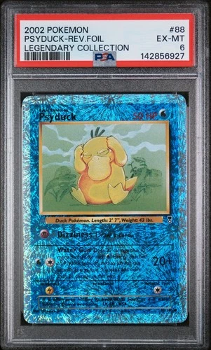 Pokemon Card Psyduck Reverse Holo Foil LC 88 Legendary Collection PSA 6 EN
