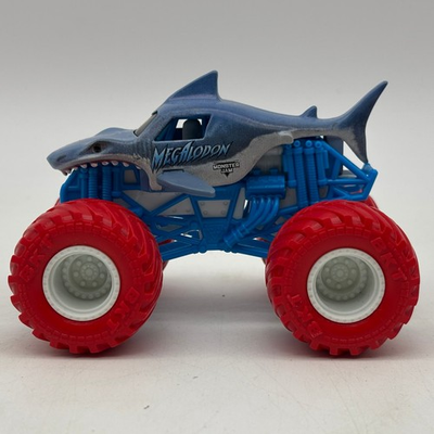 #ad Monster Jam Megalodon 2024 Shark Truck Diecast Model Red Tires Blue Chassis $8.99