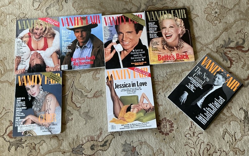 Set Of 7 Vanity Fair Magazines.  1990(3),  1991(3). 1993(1)