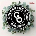 Vintage Railway Tin Metal Signs Home Décor 8x8 Black & White Railroad with E&DI