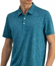 Alfani Polo Shirt Men's Small Turquoise Performance Stretch Moisture Wicking New