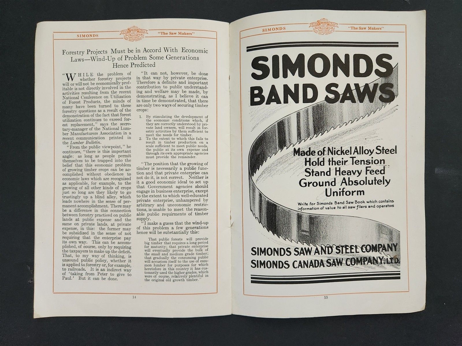 1925 antique SIMONDS MILLMEN GUIDE sawmill logging knives CHASE SAWS lot