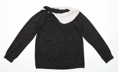 Today Damen grauer Strickpullover Pullover Größe L - Reißverschluss Halsloch