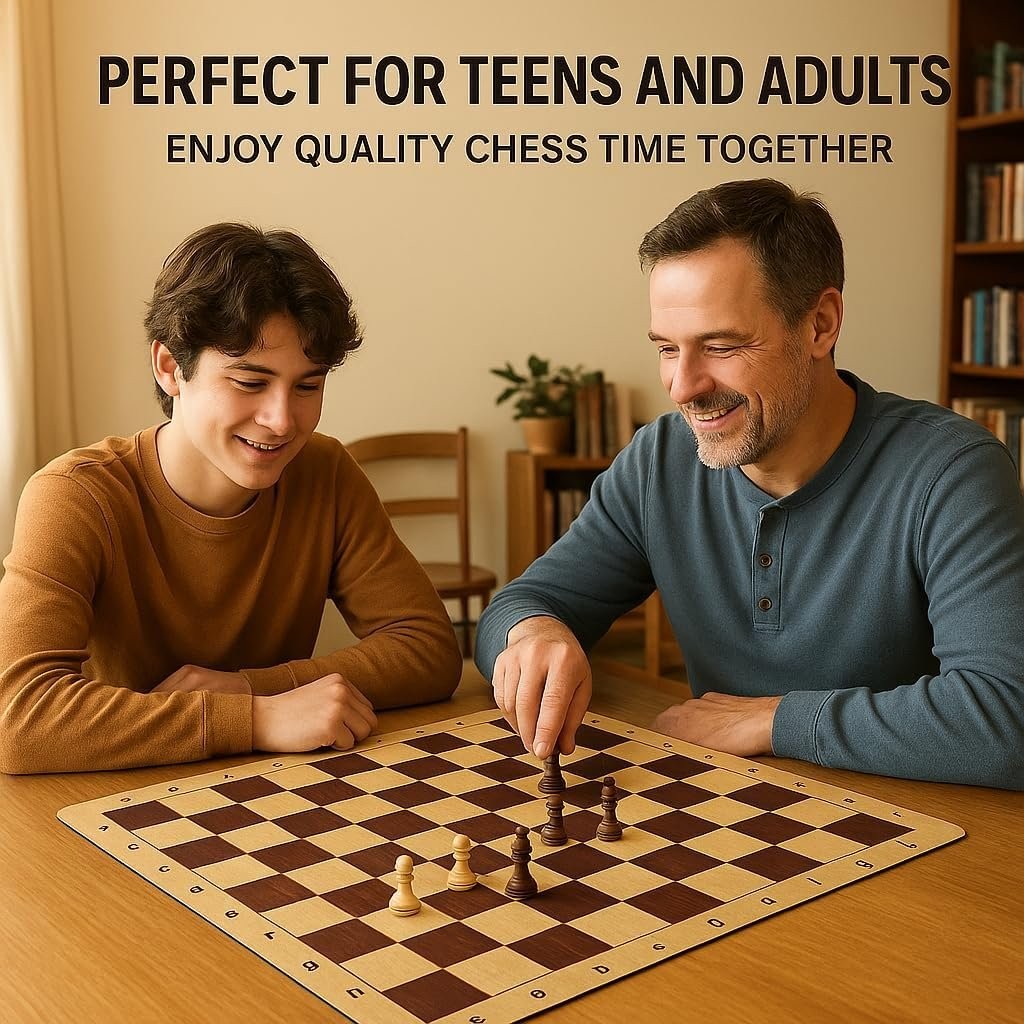 Tournament Chess Board 20 Inch, Folding Roll Up Chess Mat Only No Pieces,...